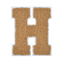 Load image into Gallery viewer, Letter Varsity Alphabets A to Z Light Brown Brandy Chenille & White Felt Tan Color 4 Inch