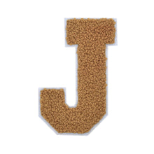 Load image into Gallery viewer, Letter Varsity Alphabets A to Z Light Brown Brandy Chenille & White Felt Tan Color 4 Inch