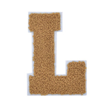 Load image into Gallery viewer, Letter Varsity Alphabets A to Z Light Brown Brandy Chenille & White Felt Tan Color 2.5 Inch