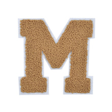 Load image into Gallery viewer, Letter Varsity Alphabets A to Z Light Brown Brandy Chenille & White Felt Tan Color 2.5 Inch