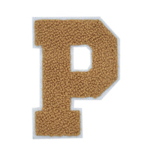 Load image into Gallery viewer, Letter Varsity Alphabets A to Z Light Brown Brandy Chenille & White Felt Tan Color 2.5 Inch