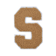 Load image into Gallery viewer, Letter Varsity Alphabets A to Z Light Brown Brandy Chenille & White Felt Tan Color 2.5 Inch
