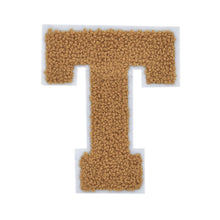 Load image into Gallery viewer, Letter Varsity Alphabets A to Z Light Brown Brandy Chenille & White Felt Tan Color 8 Inch
