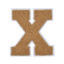 Load image into Gallery viewer, Letter Varsity Alphabets A to Z Light Brown Brandy Chenille & White Felt Tan Color 6 Inch