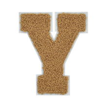 Load image into Gallery viewer, Letter Varsity Alphabets A to Z Light Brown Brandy Chenille & White Felt Tan Color 8 Inch