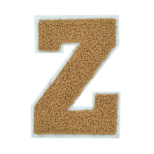 Load image into Gallery viewer, Letter Varsity Alphabets A to Z Light Brown Brandy Chenille & White Felt Tan Color 6 Inch