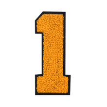 Load image into Gallery viewer, Varsity Numbers Yellow Chenille & Black Felt