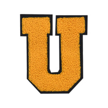 Load image into Gallery viewer, Letter Varsity Alphabets A to Z Yellow Chenille & Black Felt 4 Inch