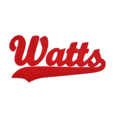 Load image into Gallery viewer, Varsity City Name Watts in Multicolor Chenille Patch