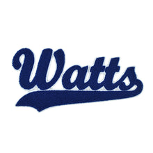 Load image into Gallery viewer, Varsity City Name Watts in Multicolor Chenille Patch