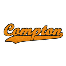 Load image into Gallery viewer, Varsity City Name Compton in Multicolor Chenille Patch