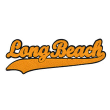 Load image into Gallery viewer, Varsity City Name Long Beach in Multicolor Chenille Patch