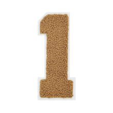 Load image into Gallery viewer, Varsity Numbers Light Brown Chenille & White Felt