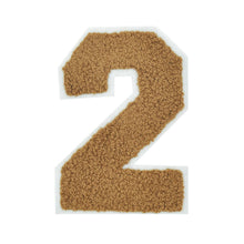Load image into Gallery viewer, Varsity Numbers Light Brown Chenille & White Felt