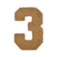 Load image into Gallery viewer, Varsity Numbers Light Brown Chenille & White Felt