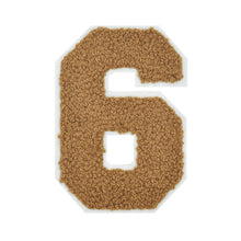 Load image into Gallery viewer, Varsity Numbers Light Brown Chenille & White Felt