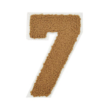 Load image into Gallery viewer, Varsity Numbers Light Brown Chenille & White Felt