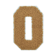 Load image into Gallery viewer, Varsity Numbers Light Brown Chenille & White Felt