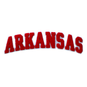 Varsity State Name Arkansas in Multicolor Chenille Patch