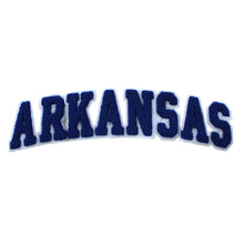 Load image into Gallery viewer, Varsity State Name Arkansas in Multicolor Chenille Patch