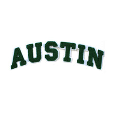 Load image into Gallery viewer, Varsity City Name Austin in Multicolor Chenille Patch