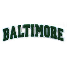 Load image into Gallery viewer, Varsity City Name Baltimore in Multicolor Chenille Patch