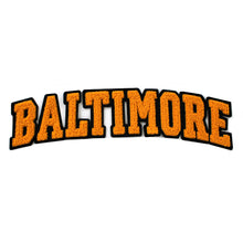 Load image into Gallery viewer, Varsity City Name Baltimore in Multicolor Chenille Patch