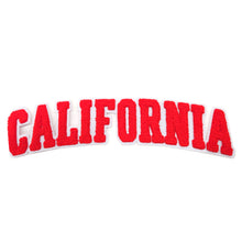 Load image into Gallery viewer, Varsity State Name California in Multicolor Chenille Patch