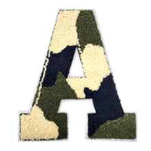Load image into Gallery viewer, Letter Varsity Alphabets A to Z Camo Chenille & White Felt 8 Inch
