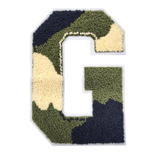 Load image into Gallery viewer, Letter Varsity Alphabets A to Z Camo Chenille & White Felt 8 Inch