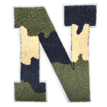 Load image into Gallery viewer, Letter Varsity Alphabets A to Z Camo Chenille & White Felt 8 Inch