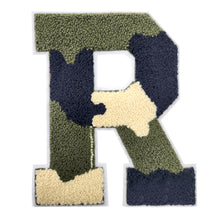 Load image into Gallery viewer, Letter Varsity Alphabets A to Z Camo Chenille & White Felt 8 Inch