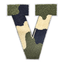 Load image into Gallery viewer, Letter Varsity Alphabets A to Z Camo Chenille & White Felt 8 Inch