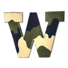 Load image into Gallery viewer, Letter Varsity Alphabets A to Z Camo Chenille & White Felt 8 Inch