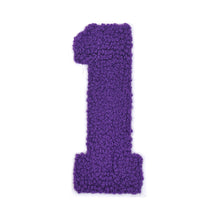 Load image into Gallery viewer, Varsity Numbers Purple Chenille & White Felt