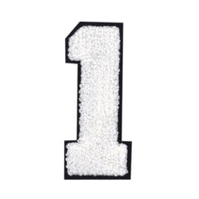 Load image into Gallery viewer, Varsity Numbers White Chenille & Black Felt