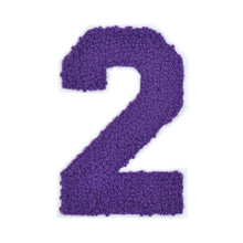 Load image into Gallery viewer, Varsity Numbers Purple Chenille & White Felt