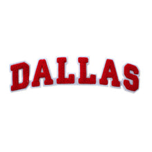 Load image into Gallery viewer, Varsity City Name Dallas in Multicolor Chenille Patch
