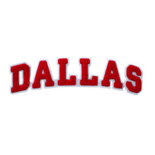 Load image into Gallery viewer, Varsity City Name Dallas in Multicolor Chenille Patch