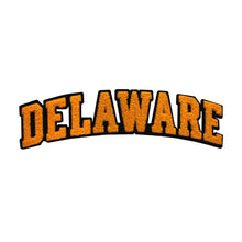 Load image into Gallery viewer, Varsity State Name Delaware in Multicolor Chenille Patch