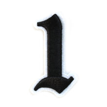 Load image into Gallery viewer, 3D Old English Roman Font Number 0 to 9 Size 2, 3 inches Black Embroidery Patch