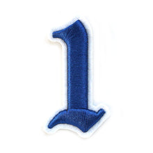 Load image into Gallery viewer, 3D Old English Roman Font Number 0 to 9 Size 2, 3 inches Royal Blue Embroidery Patch