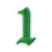 Load image into Gallery viewer, 3D Old English Roman Font Number 0 to 9 Size 2, 3 inches Green Embroidery Patch