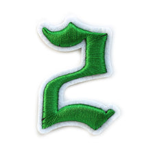 Load image into Gallery viewer, 3D Old English Roman Font Number 0 to 9 Size 2, 3 inches Green Embroidery Patch