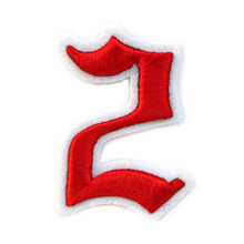 Load image into Gallery viewer, 3D Old English Roman Font Number 0 to 9 Size 2, 3 inches Red Embroidery Patch