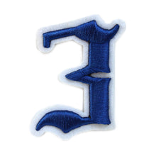 Load image into Gallery viewer, 3D Old English Roman Font Number 0 to 9 Size 2, 3 inches Royal Blue Embroidery Patch