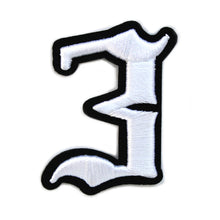 Load image into Gallery viewer, 3D Old English Roman Font Number 0 to 9 Size 2, 3 inches White Embroidery Patch