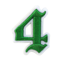 Load image into Gallery viewer, 3D Old English Roman Font Number 0 to 9 Size 2, 3 inches Green Embroidery Patch