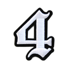 Load image into Gallery viewer, 3D Old English Roman Font Number 0 to 9 Size 2, 3 inches White Embroidery Patch
