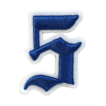 Load image into Gallery viewer, 3D Old English Roman Font Number 0 to 9 Size 2, 3 inches Royal Blue Embroidery Patch